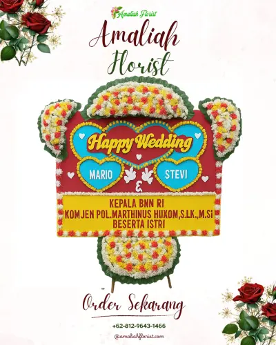 Karangan Papan Bunga Pernikahan di Padang Harapan
